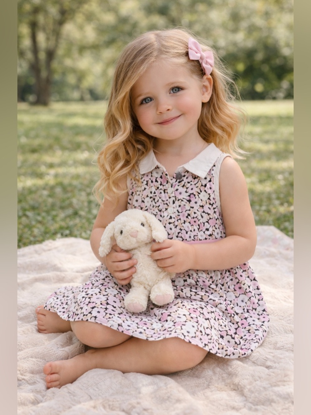 kate spade Floral Sleeveless Collared Dress in Pink and Cream Size 24 Months